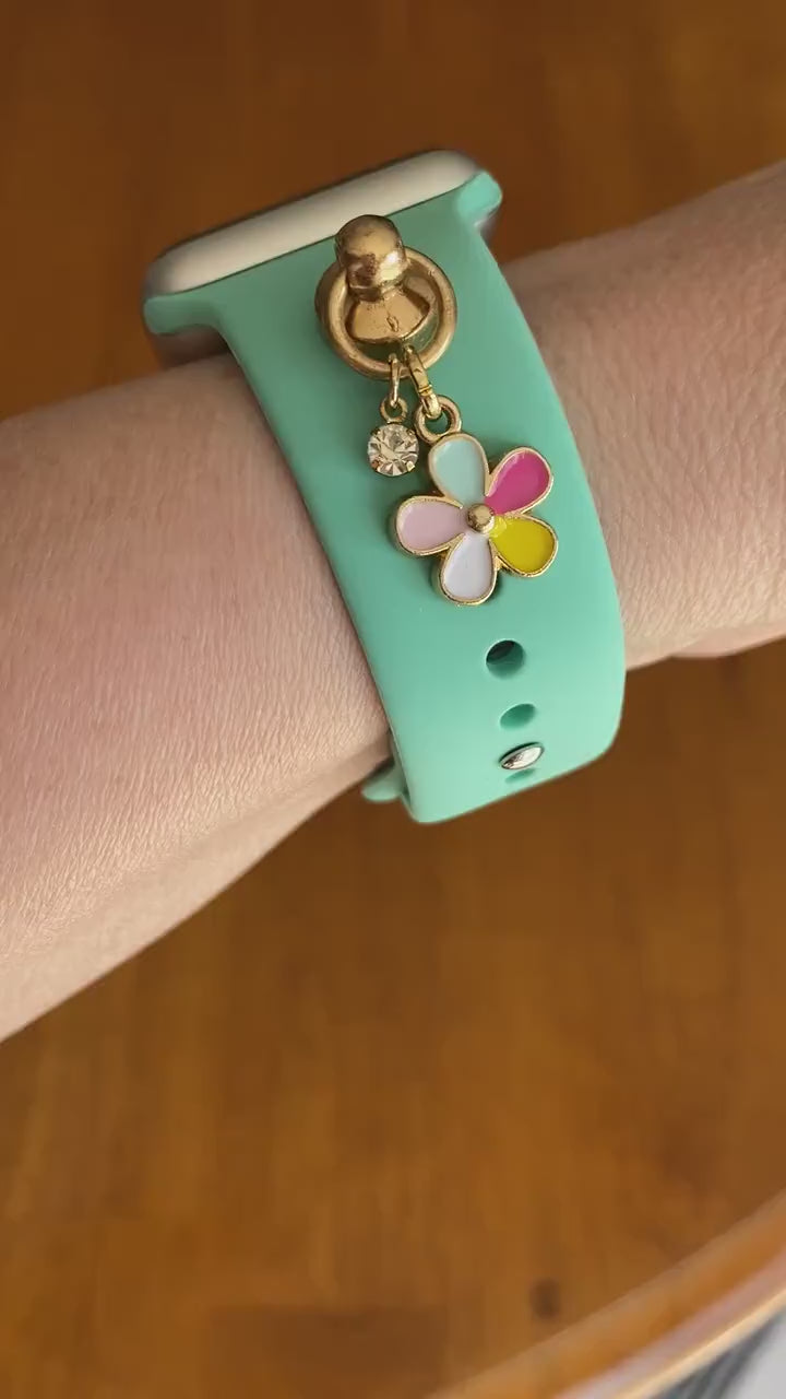 Floral Watchband Charms, Apple Watchband Charm, Flower Charm, Custom Charm, Phone Case Charm, SmartWatch Charm, Womens Watchbands