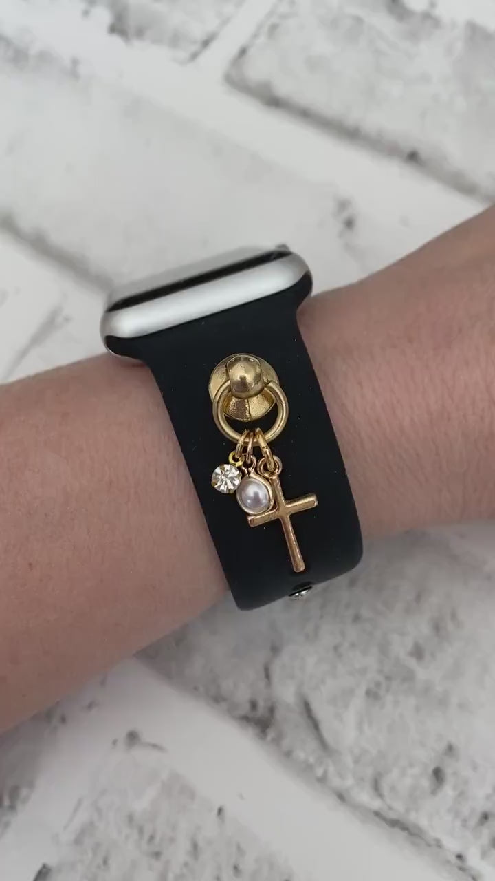 Christian Watchband Charms, Apple Watch Charms, Personalized Jewelry, Cross Charm, Custom Charm, Phone Case Charm, SmartWatch Charm