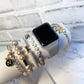 Gray and Gold Stack Bracelets/Stretch Bracelets/Layering Bracelets/Boho Jewelry/Handmade Gemstone Bracelets