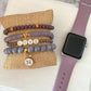 Lavender and Gold Stack Bracelets/Stretch Bracelets/Layering Bracelets/Boho Jewelry/Handmade Gemstone Bracelets