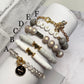Gray and Gold Stack Bracelets/Stretch Bracelets/Layering Bracelets/Boho Jewelry/Handmade Gemstone Bracelets