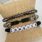 Black & Tan Stack Bracelets/Stretch Bracelets/Layering Bracelets/Boho Jewelry/Handmade Gemstone Bracelets/Matching Set