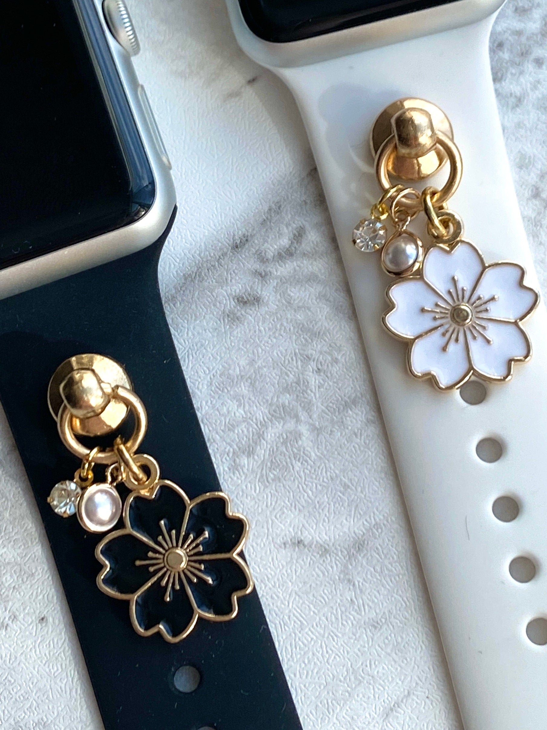 Flower Watchband Charms, Apple Watchband Charm, Flower Charm Jewelry, Floral Watchband, Phone Case Charm, SmartWatch Charm, Womens Watchband
