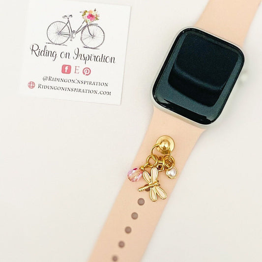 Pink Watchband Charms, Apple Watchbands, Personalized Jewelry, Dragonfly Band, Custom Charm, Phone Case Charm, SmartWatch Charm