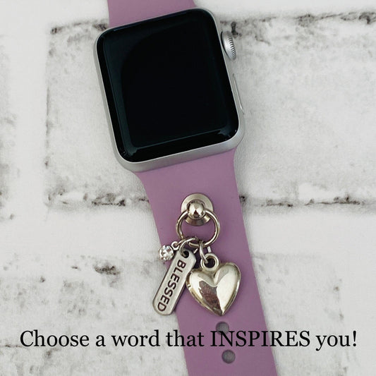 Watchband Charms, Apple Watch Charm, Smartwatch Charms, Personalized Jewelry, Heart Charm, Valentines Gift, Phone Case Charm, Heart Jewelry