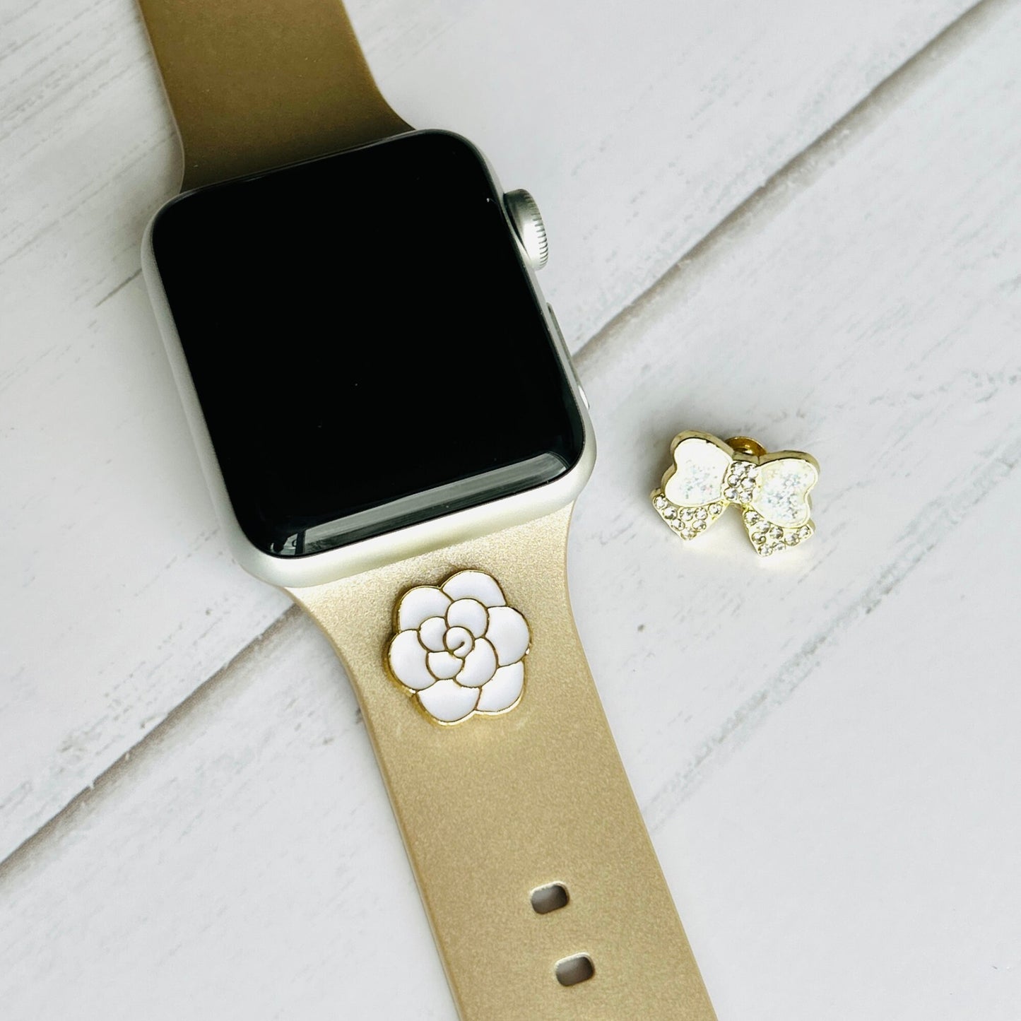 Watchband Studs, Apple Watchband Jewelry, Bow Jewelry, Classy Floral Watchband