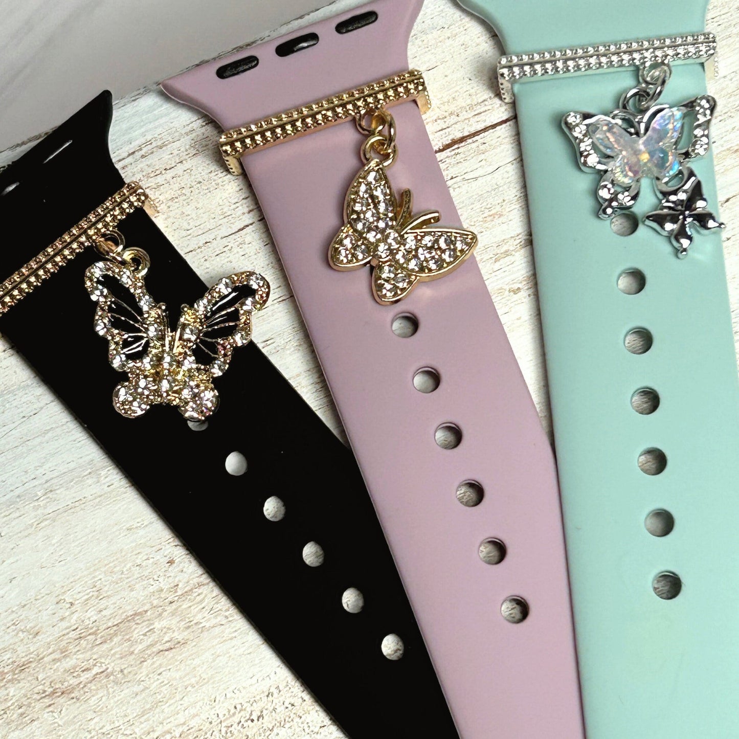 Spring Butterfly Watchband Charms, Watchband Jewelry, Spring Watchbands